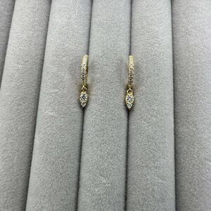 GRA Certified Moissanite Huggie Earrings | 925 Sterling Silver Gold Plated